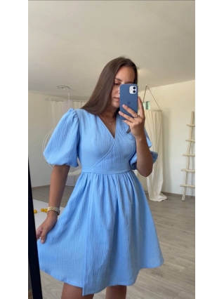 Сукня Лукас на запах Міні Муслін Блакитний