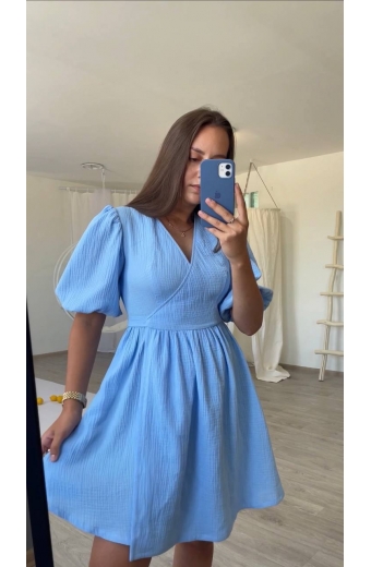 Сукня Лукас на запах Міні Муслін Блакитний