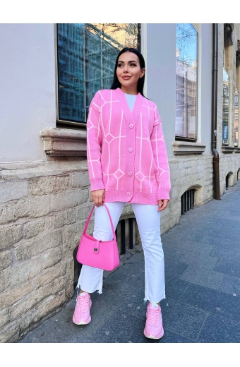 Кардиган Sunset Рожевий-білий