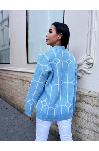 Кардиган Sunset Блакитний-білий