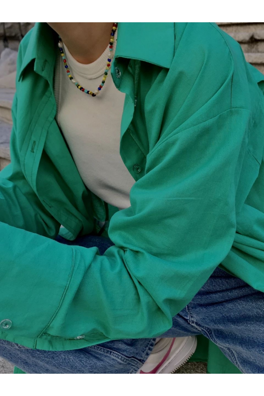 Сорочка oversize модель 1490 Зелений