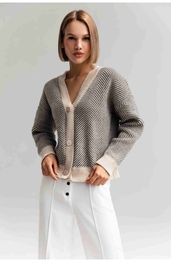 Кардиган Galaxy Бежевий-чорний