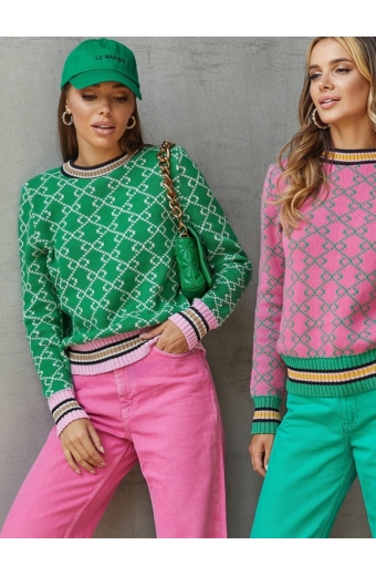 Светр GECTOR Зелений-Білий