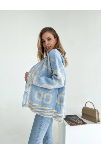 Кардиган LITERA Блакитний-бежевий