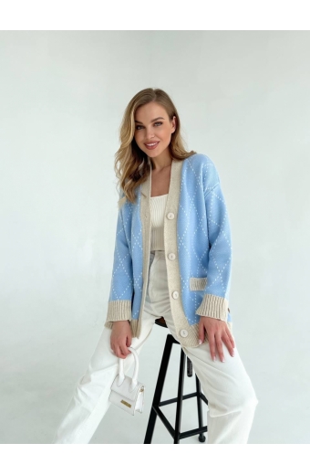 Кардиган KULYA Блакитний-бежевий