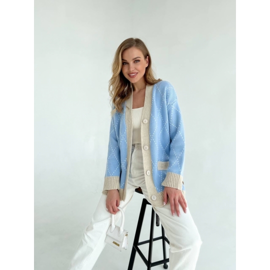 Кардиган KULYA Блакитний-бежевий