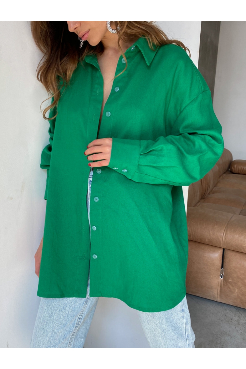 Сорочка Синтія з льону Зелений