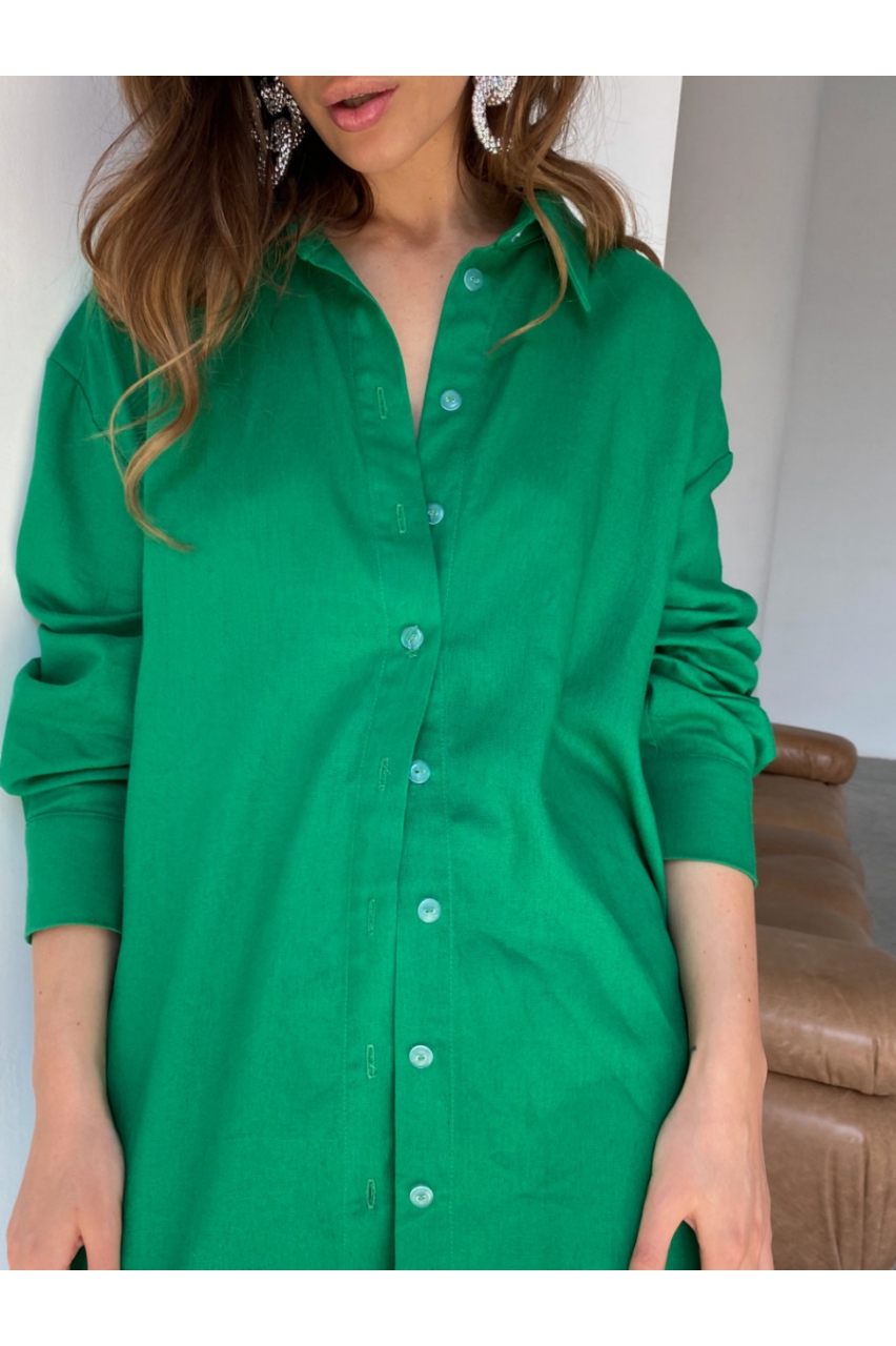 Сорочка Синтія з льону Зелений