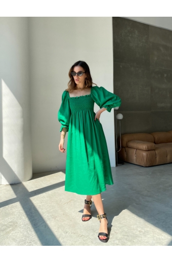 Сукня з льону Крісті Зелений