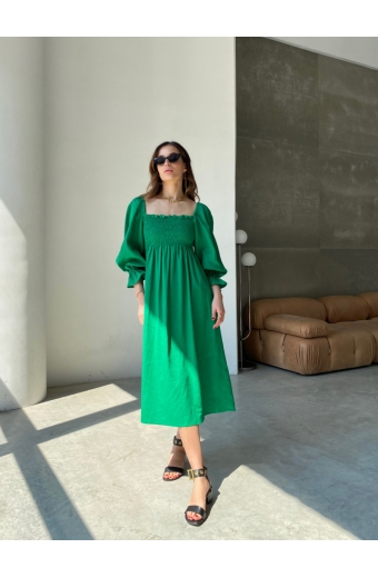 Сукня з льону Крісті Зелений