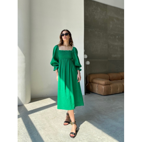 Сукня з льону Крісті Зелений