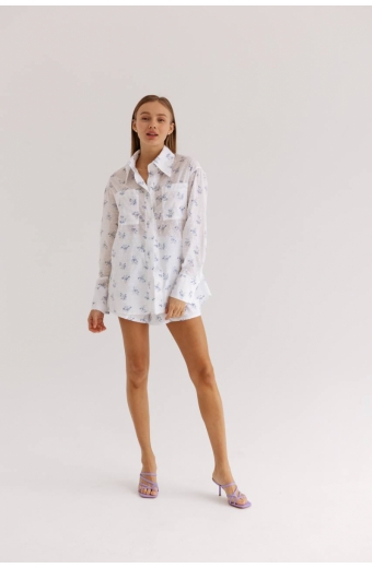 Шорти в дрібну квіточку Білий