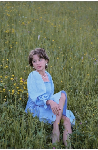 Сукня з льону Крісті Блакитний