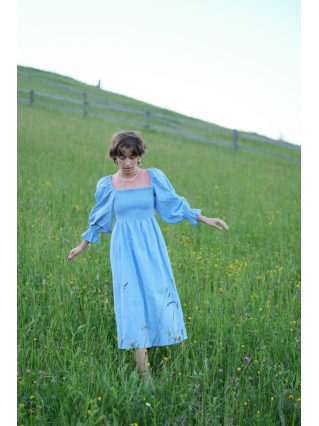 Сукня з льону Крісті Блакитний