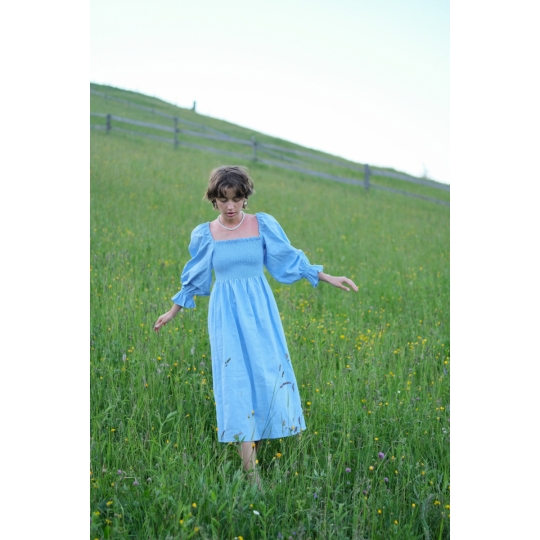 Сукня з льону Крісті Блакитний