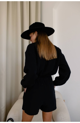Костюм Мусліновий сорочка+ шорти Чорний