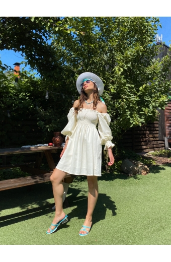 Сукня з льону Крісті Міні Молочний