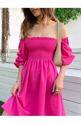 Сукня з льону Крісті Міні Малина