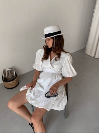 Сукня Лукас на запах Міні Муслін Молочний