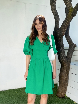 Сукня Лукас на запах Міні Муслін Зелений