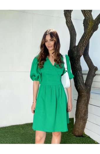 Сукня Лукас на запах Міні Муслін Зелений
