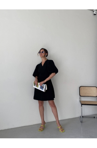 Сукня Лукас на запах Міні Муслін Чорний