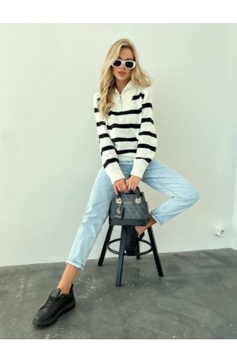 Джемпер Benedict Молочний-чорний