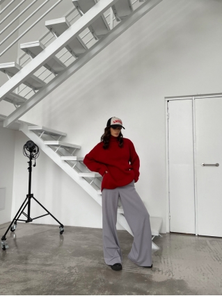 Брюки палаццо Harper Сірий