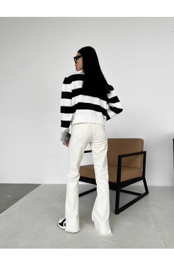 Светр Emma Молочний-чорний