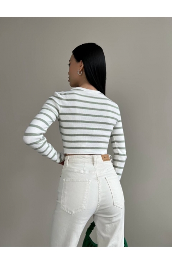 Топ Evelyn Молочний-оливковий